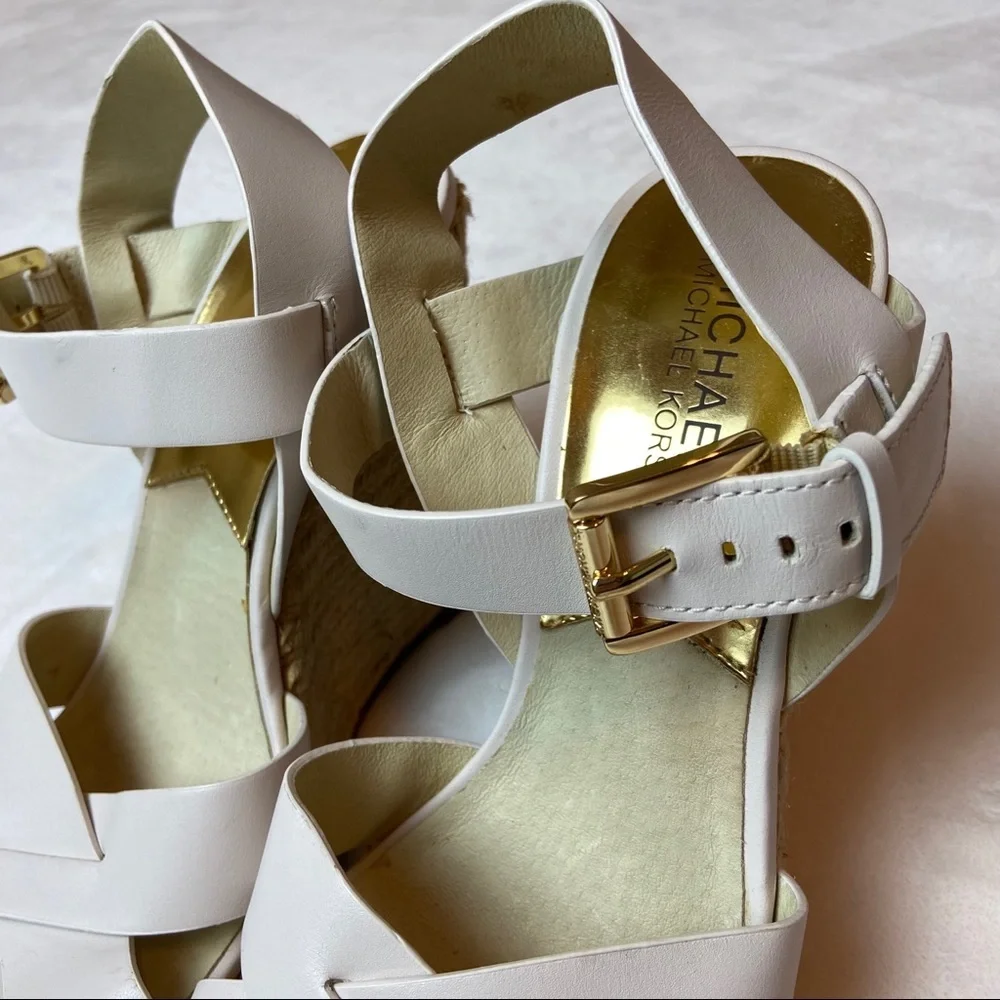 Michael Kors Viola Espadrille White Strappy Wedge
